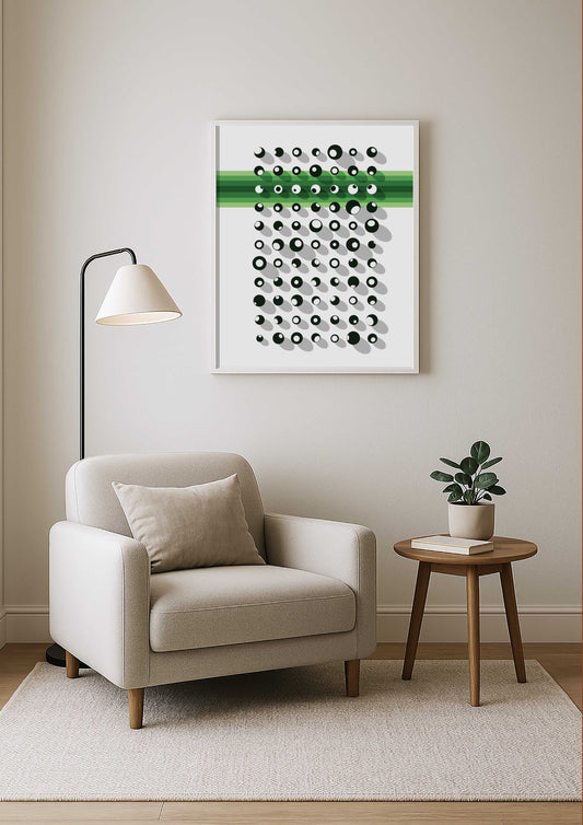 Décoration murale avec touches dominantes de vert