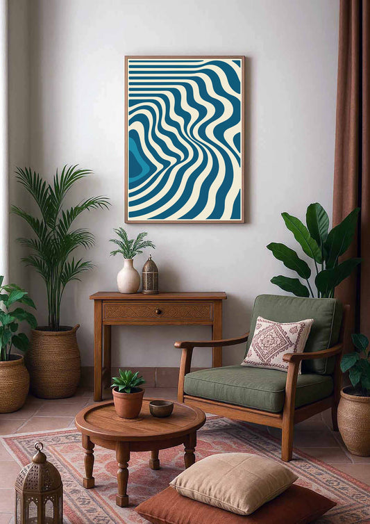 impression artistique installée au salon