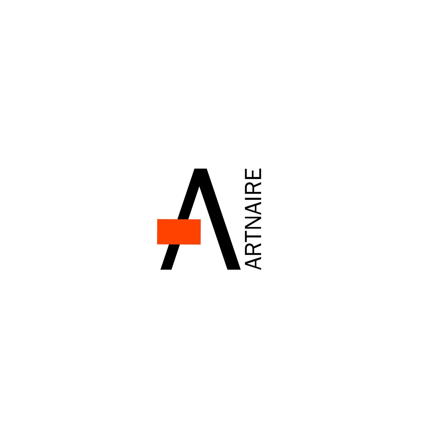 Logo Artnaire A majuscule avec barre transversale déportée et épaisse de couleurorange