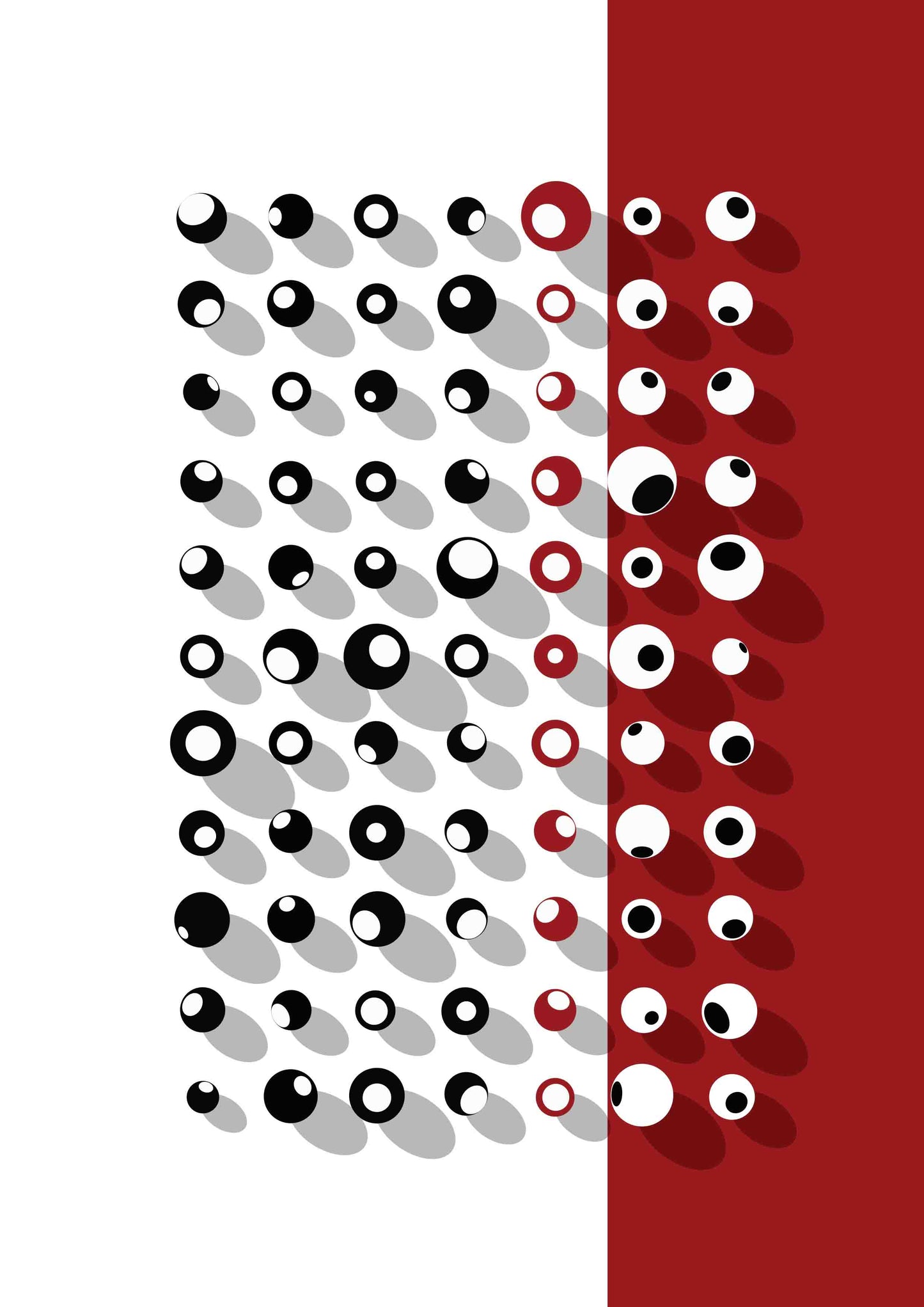 Affiche déco blanc et rouge