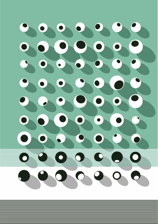 Affiche géométrique apaisante dans les tons verts