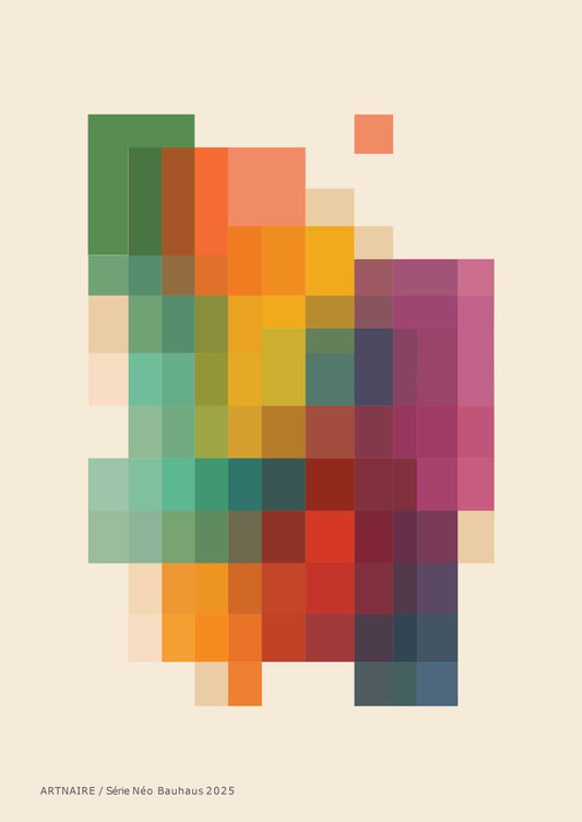 œuvre d’art numérique colorée