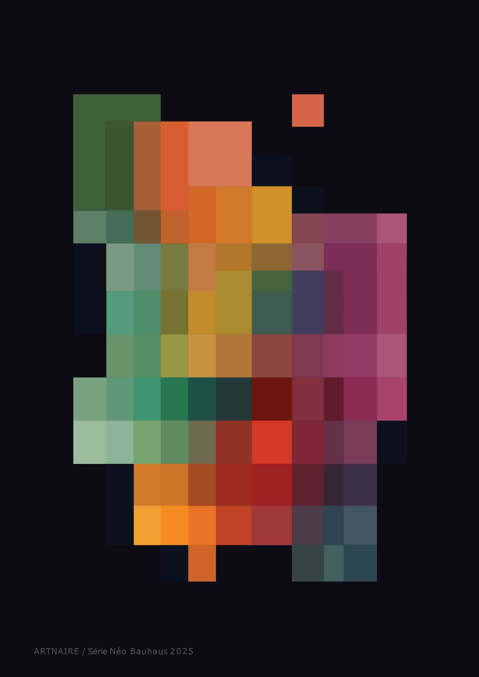 affiche couleurs vives sur fond noir 