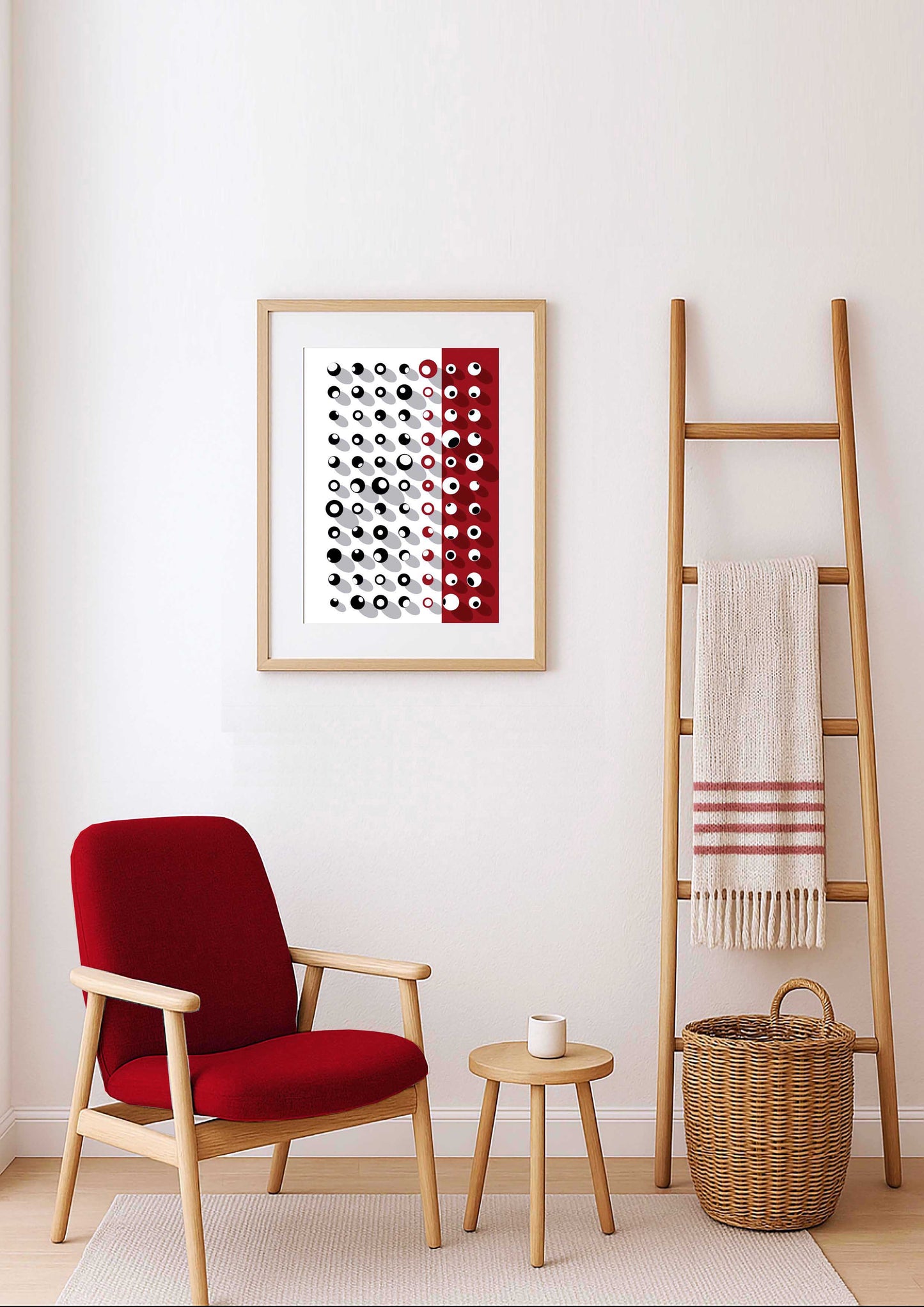 Décoration épurée en ton rouge