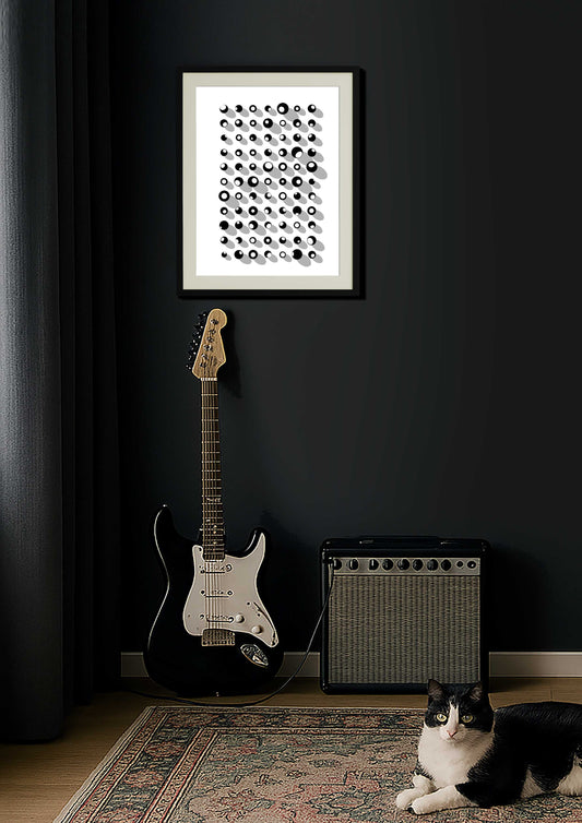 Décoration murale monochrome noir blanc gris