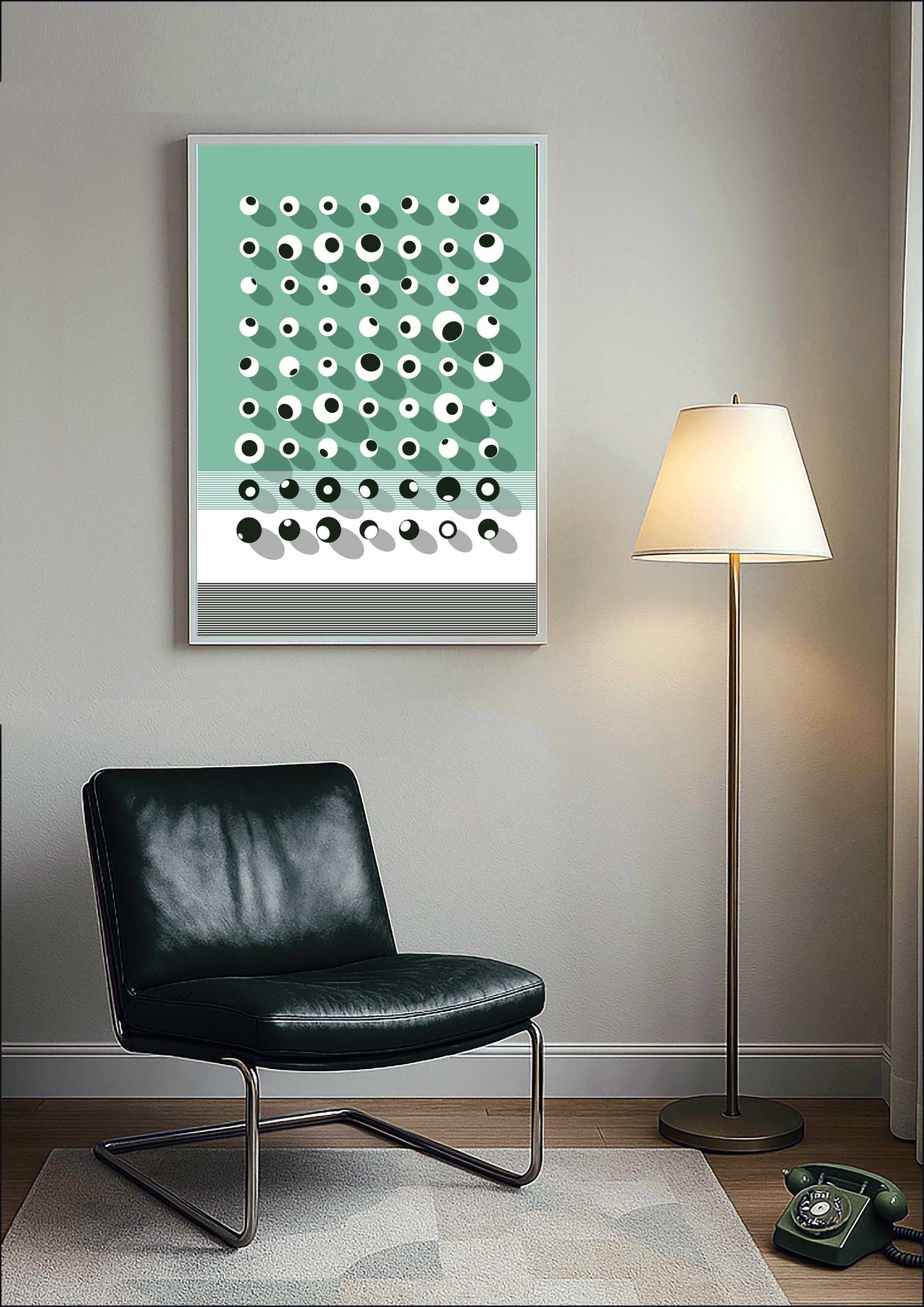 Poster décoratif contemporain vert céladon