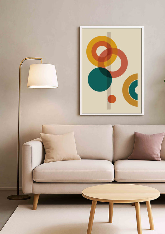 Affiche abstraite design géométrique pour salon moderne