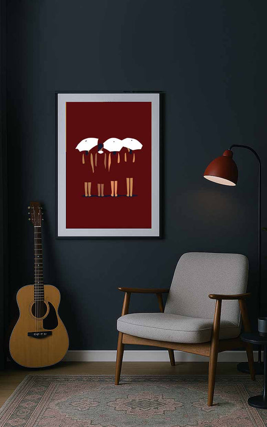 Décoration murale aux couleurs chaudes et contrastées