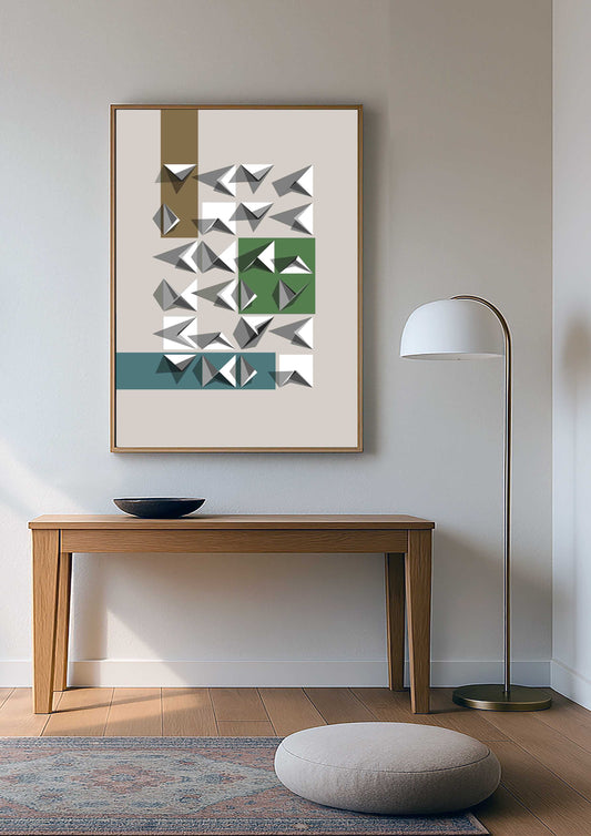 Décoration minimaliste au-dessus d'une console