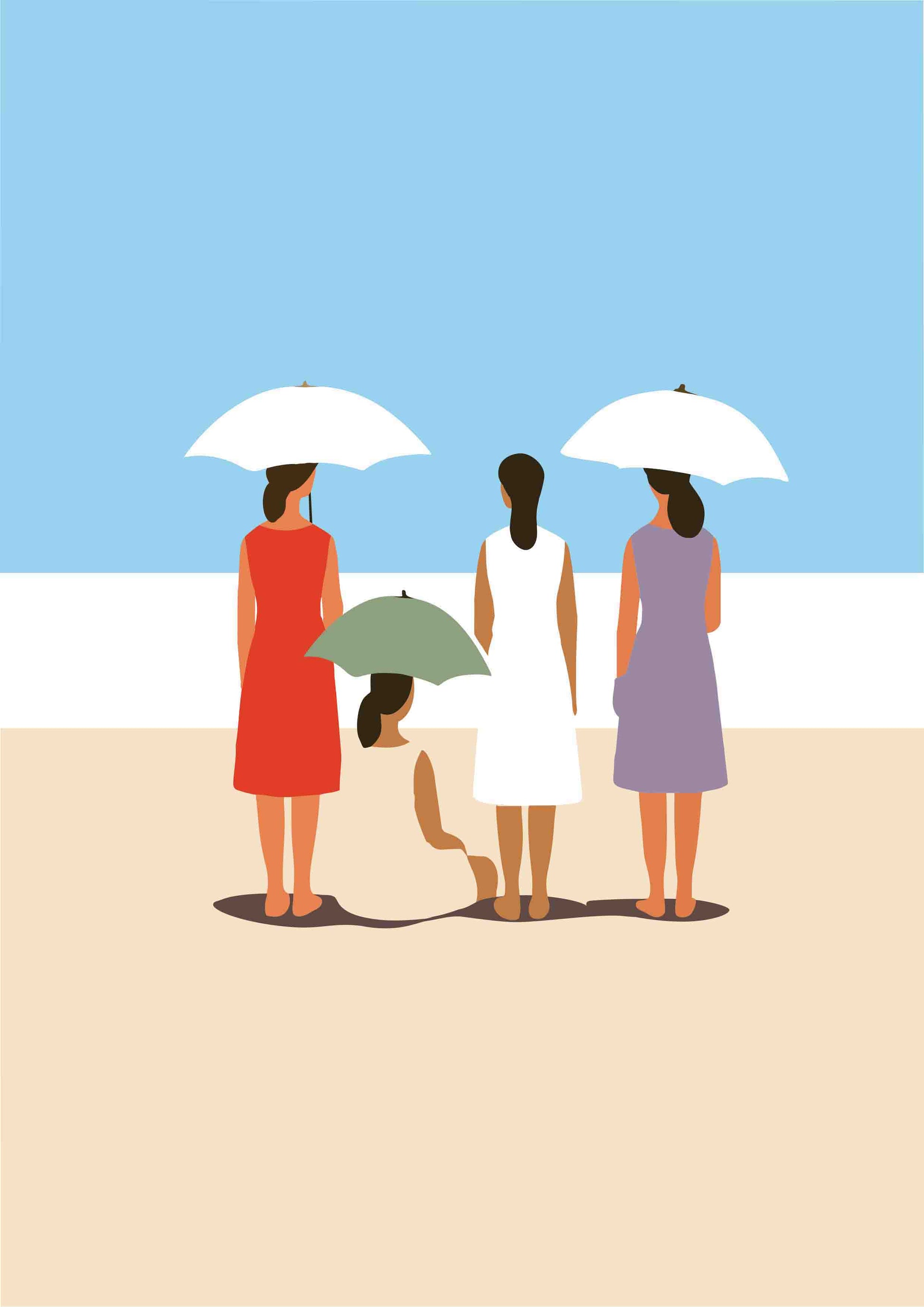 Affiche bord de mer couleurs pastel