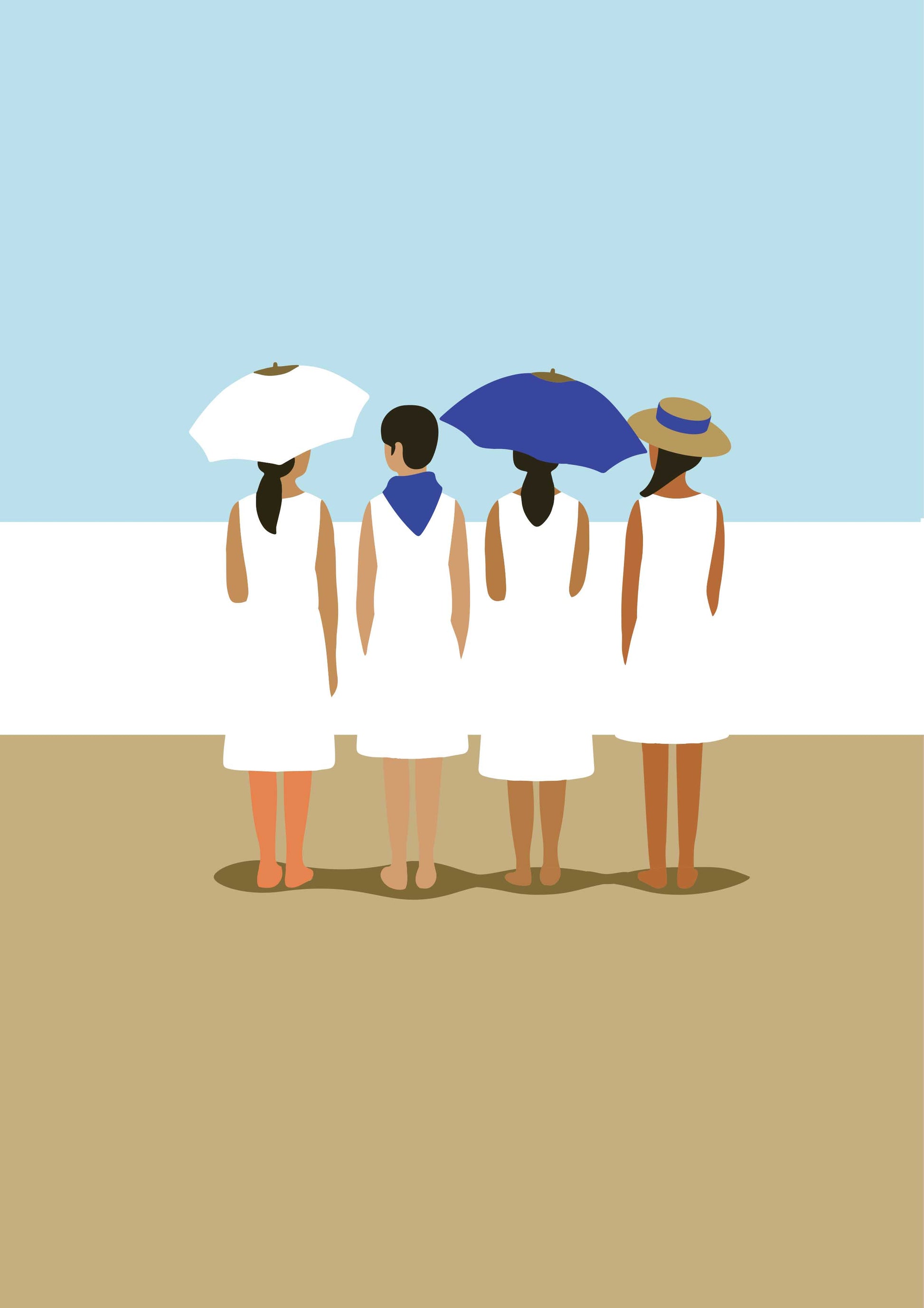 Affiche femmes plage minimaliste chic