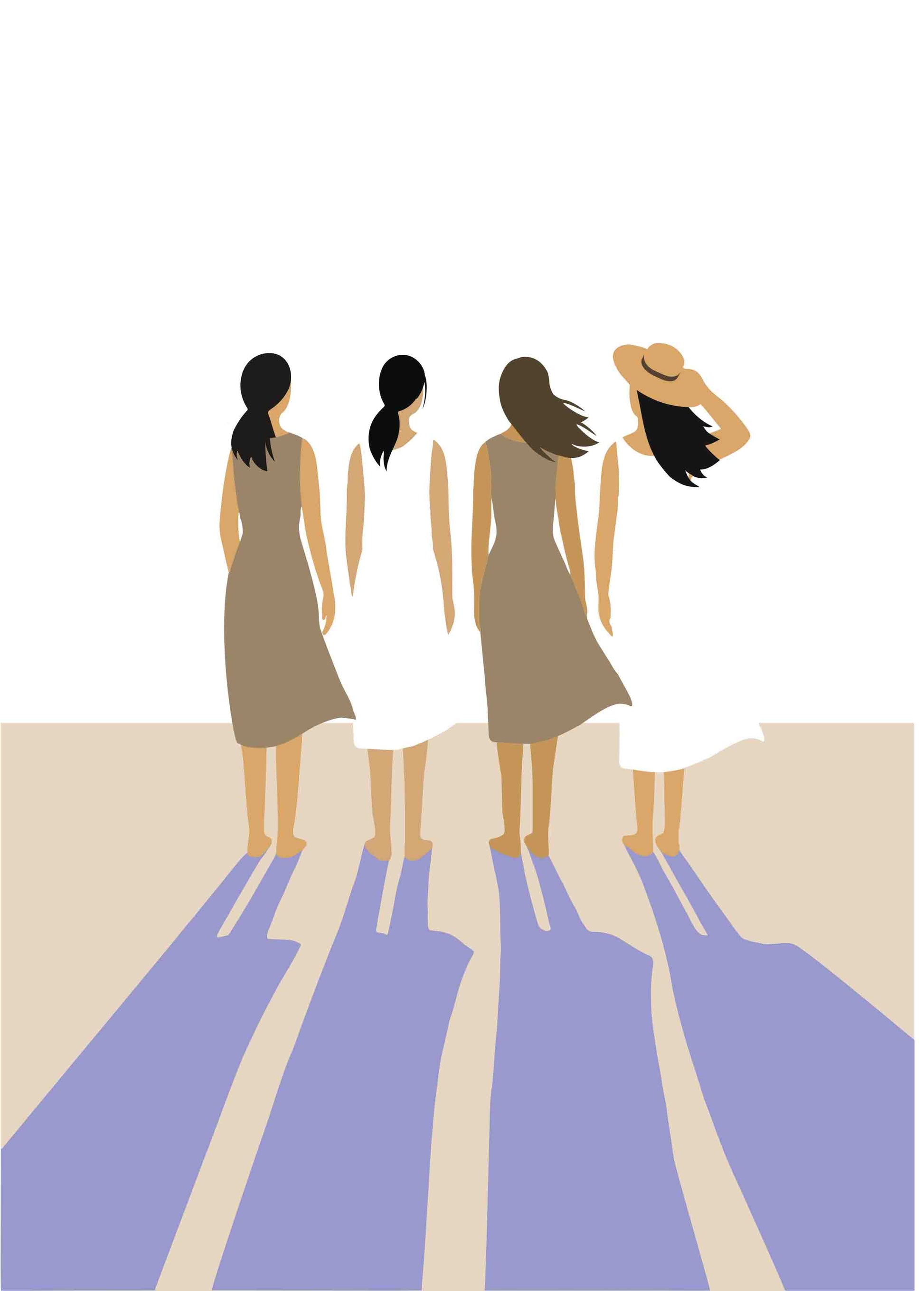 Poster design femmes soleil ombres 