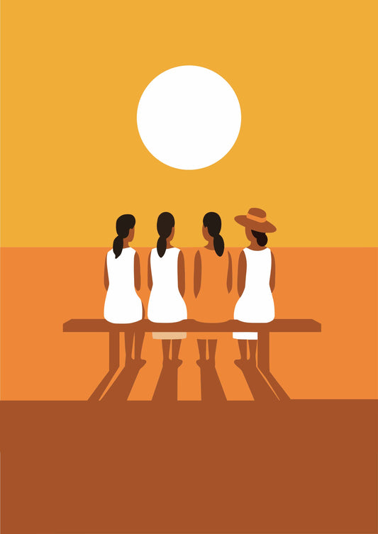 affiche coucher de soleil design minimaliste