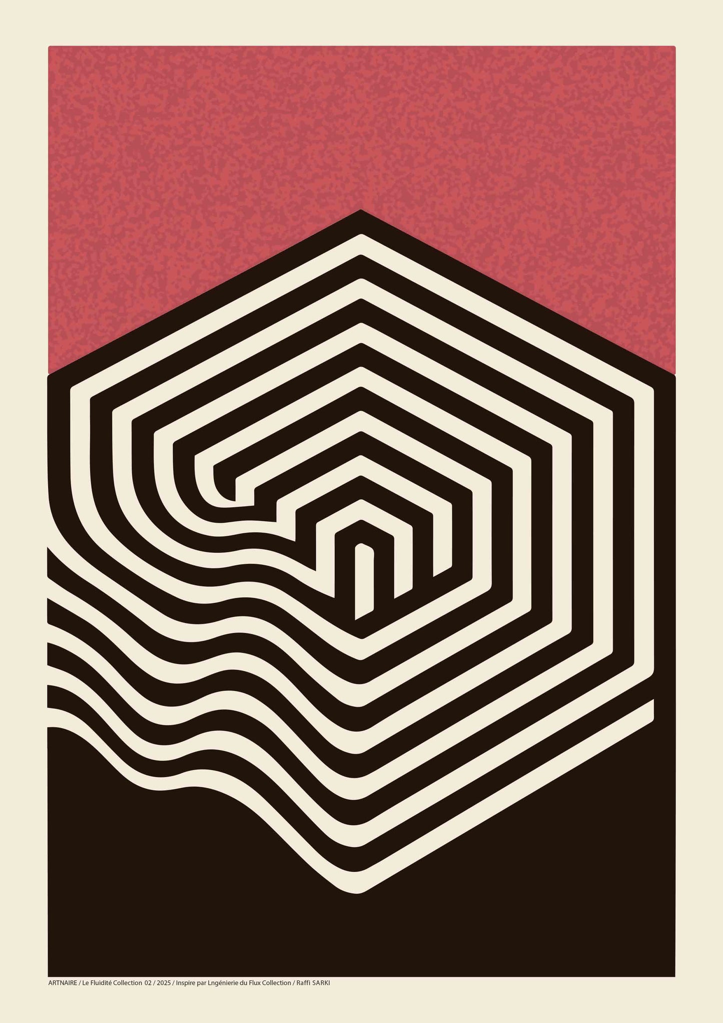 poster abstrait crème terracotta et chocolat