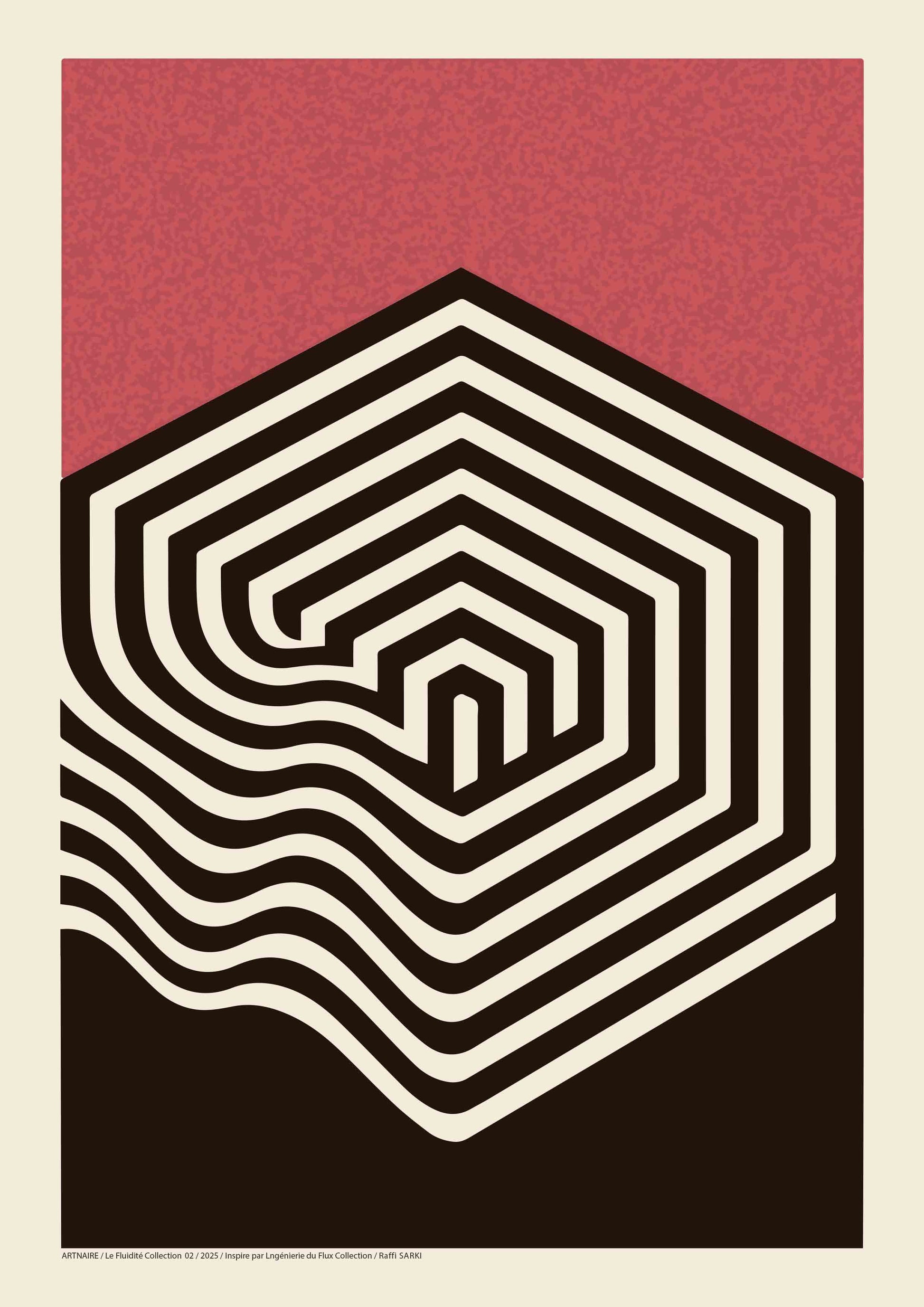 poster abstrait crème terracotta et chocolat