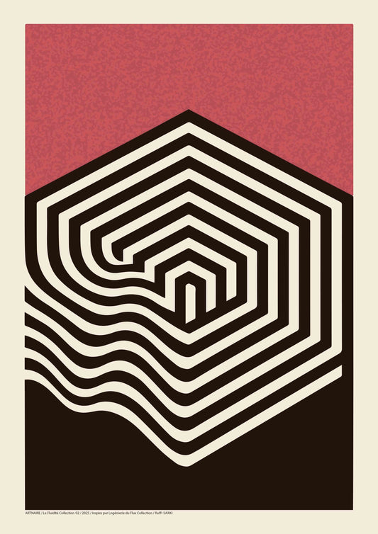 poster abstrait crème terracotta et chocolat