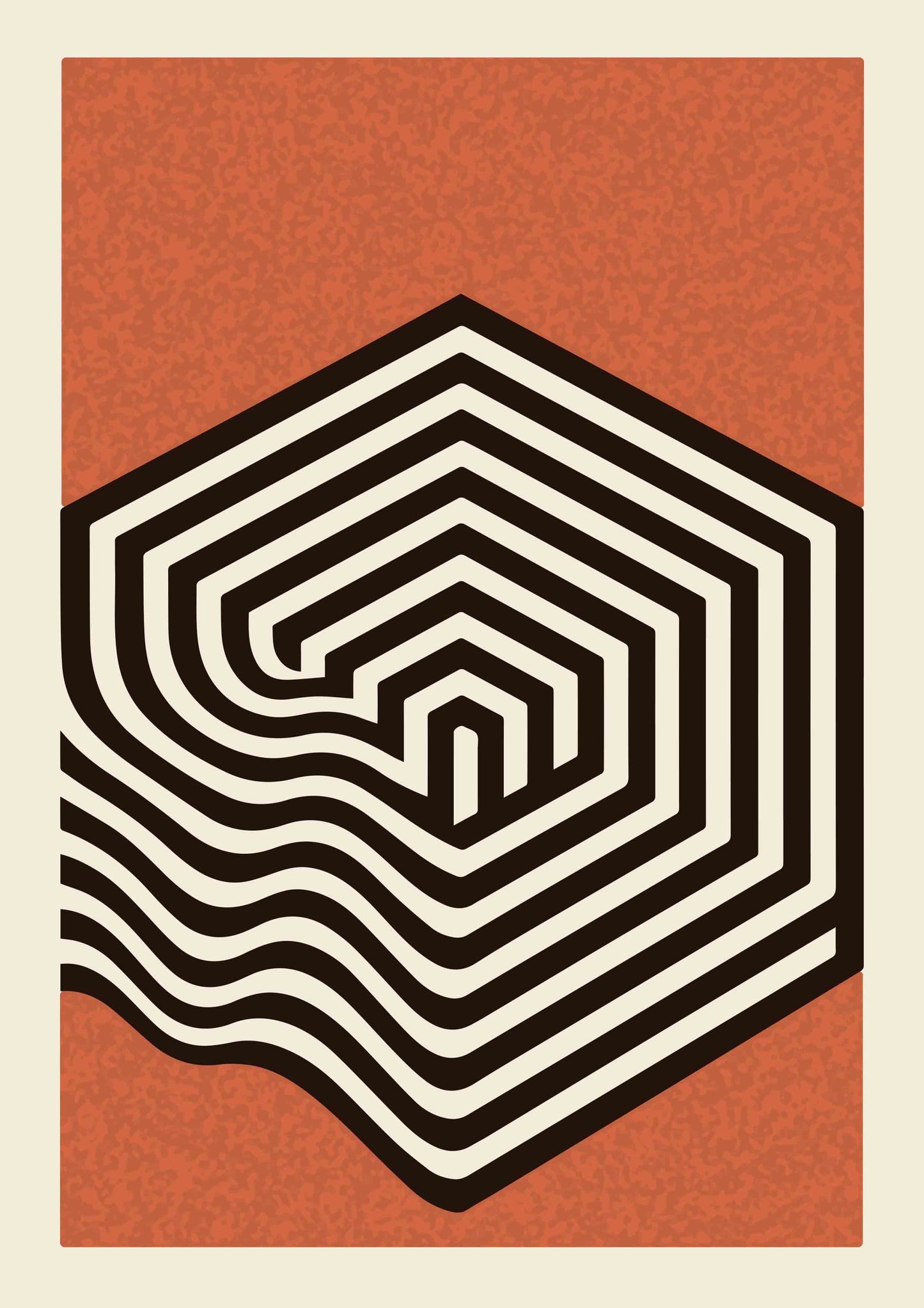 affiche minimaliste design orange terre cuite 