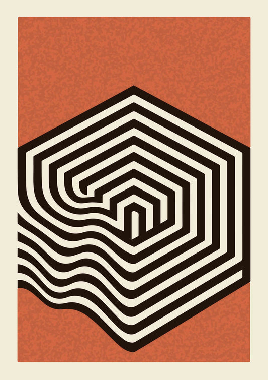 affiche minimaliste design orange terre cuite 