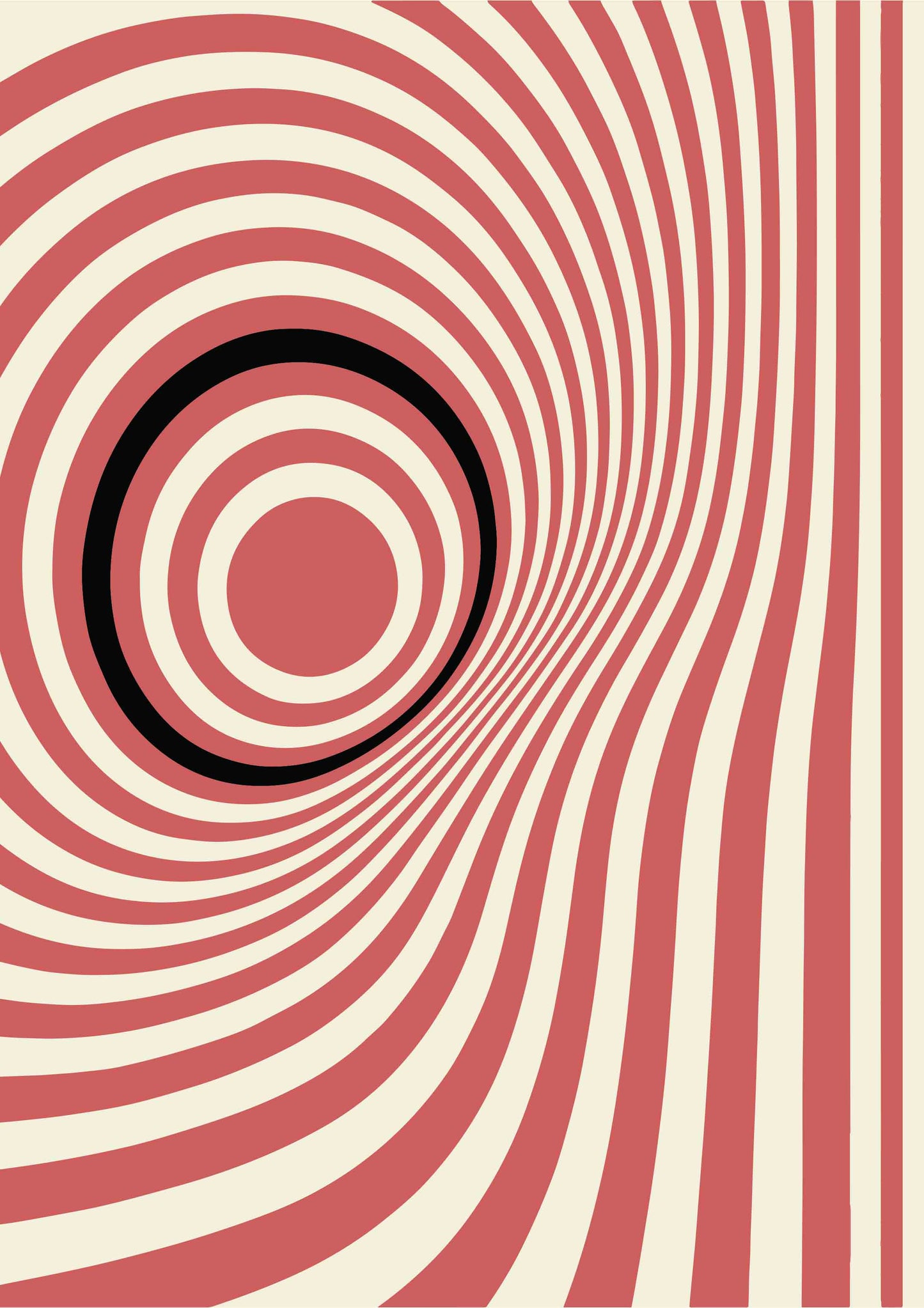 poster abstrait hypnotique terracotta