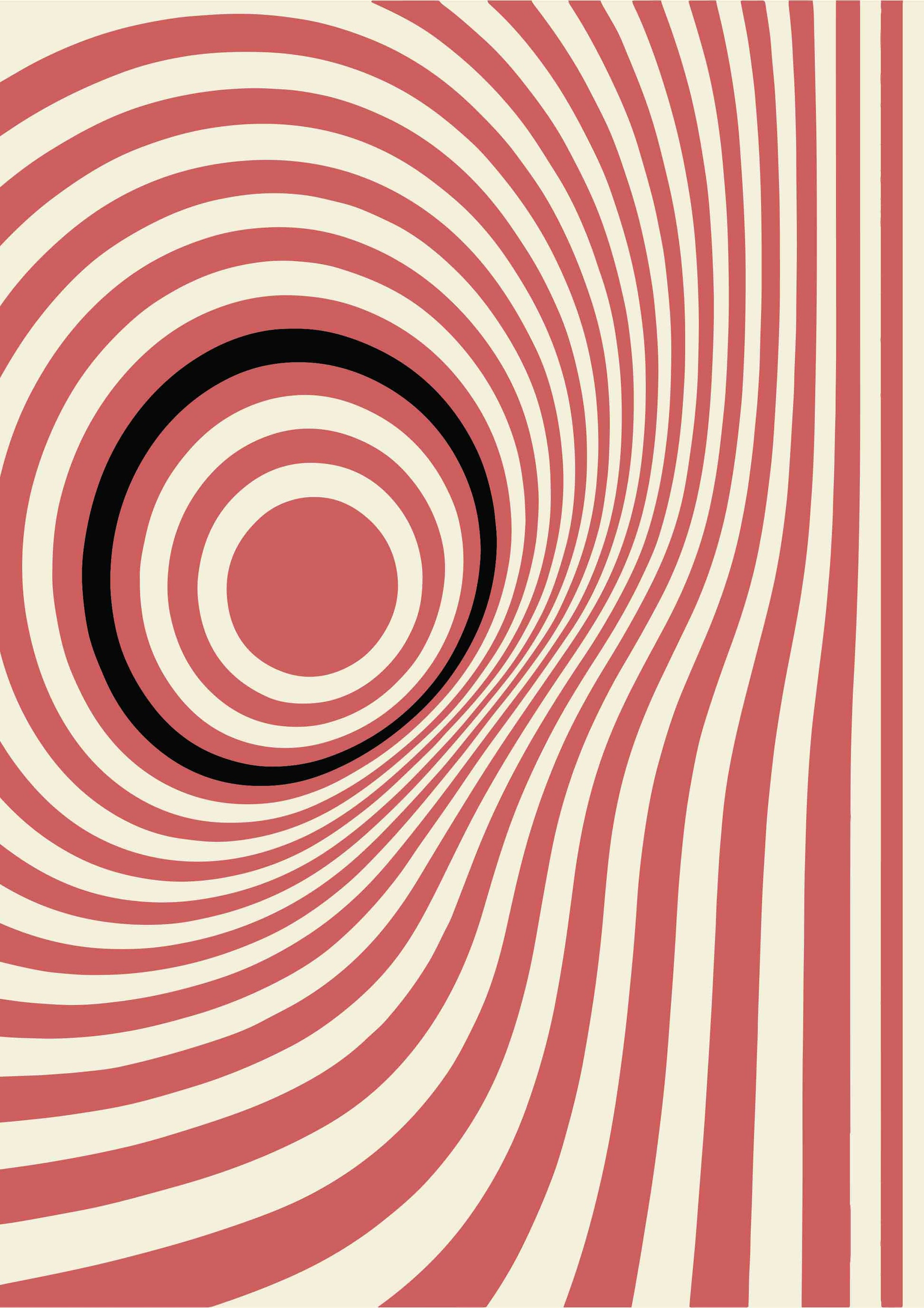 poster abstrait hypnotique terracotta