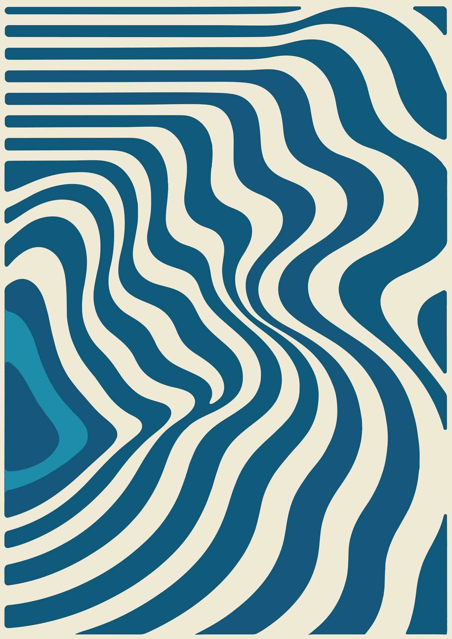 Affiche art contemporain dans les tons bleu profond