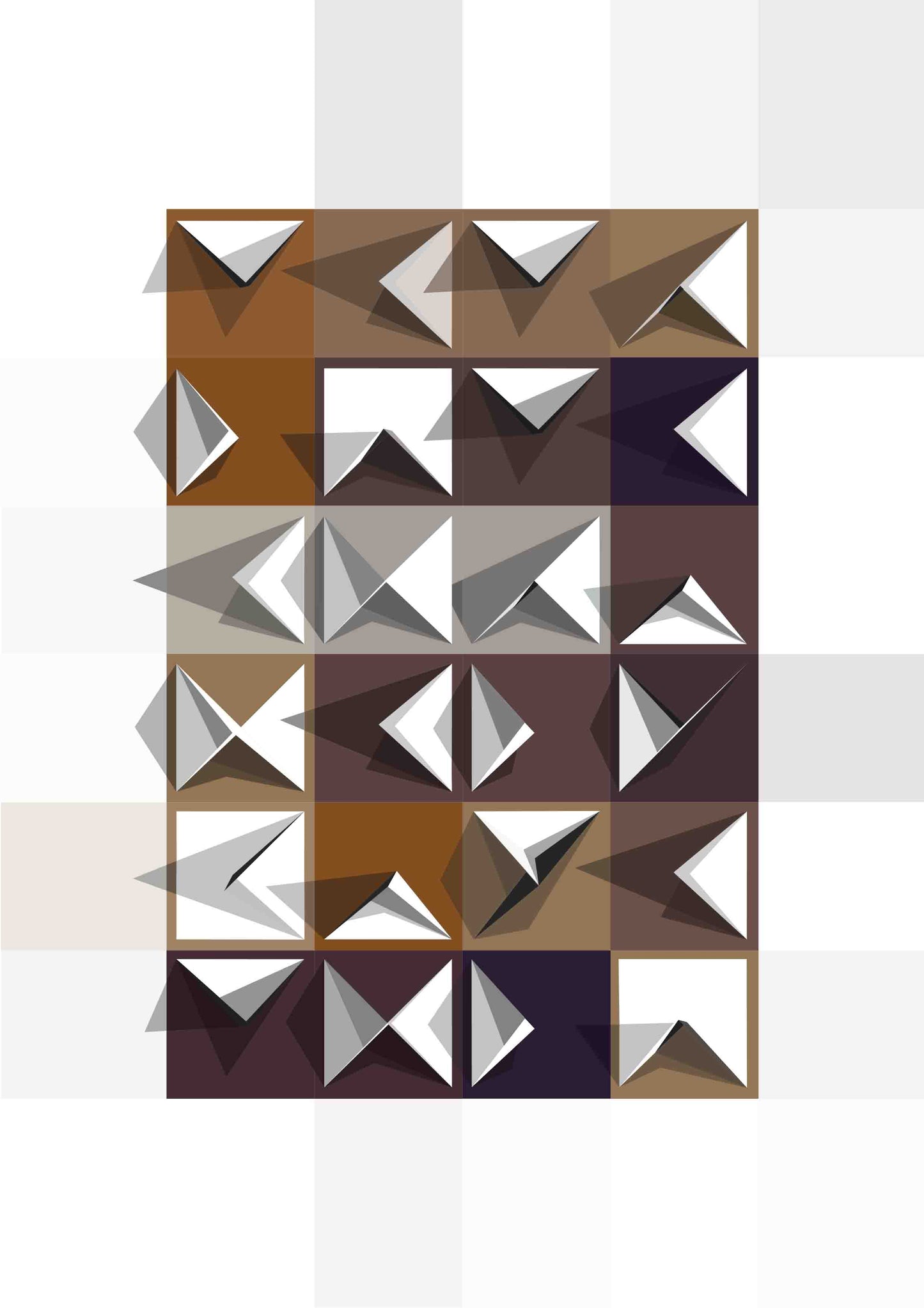 Affiche abstraite contemporaine façon mid-century modern