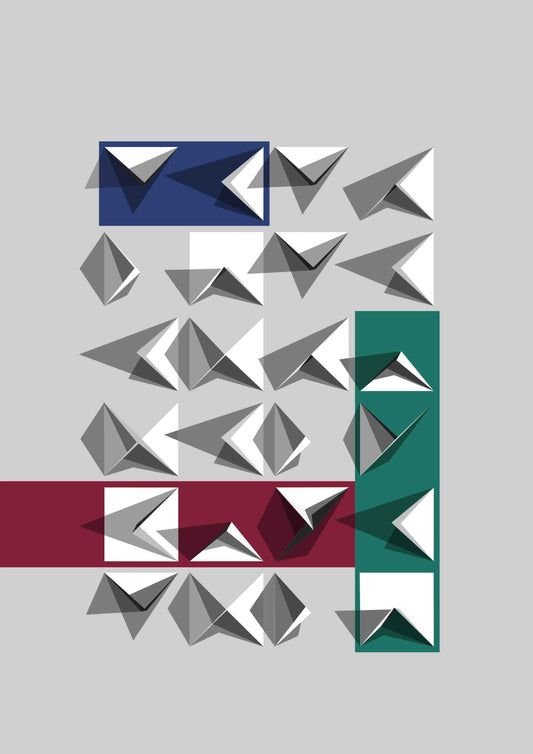 Visuel géométrique aux contrastes marqués